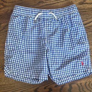 Polo by Ralph Lauren Blue & White boys swim trunks